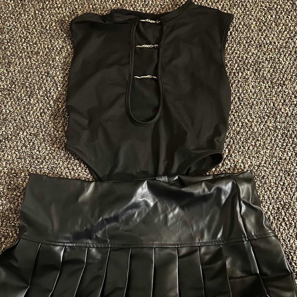 Two-piece skirt and body suit set